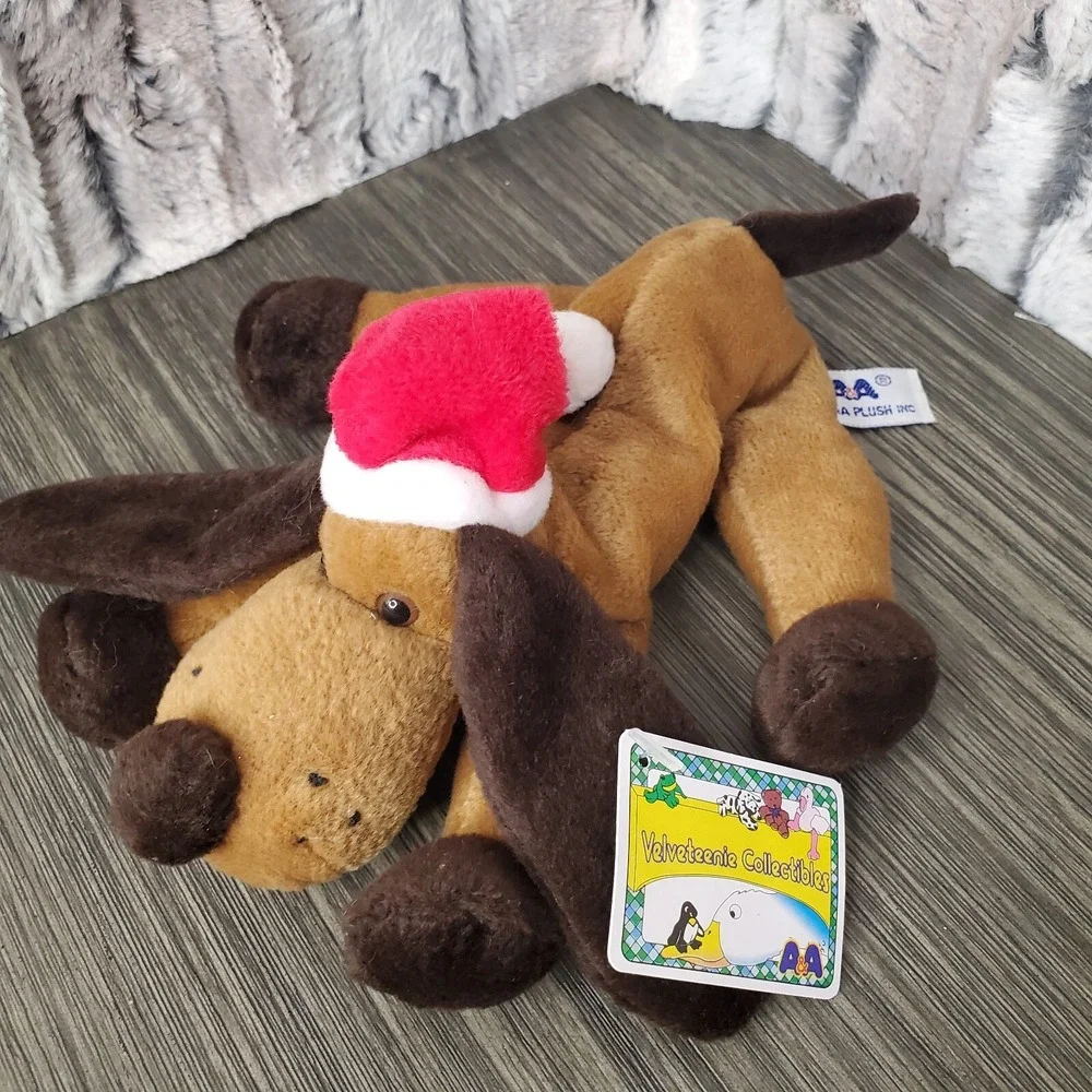 A&a Global Velventeenie Beanie Moose And Christmas Houbd Dog Holiday Plush Lot